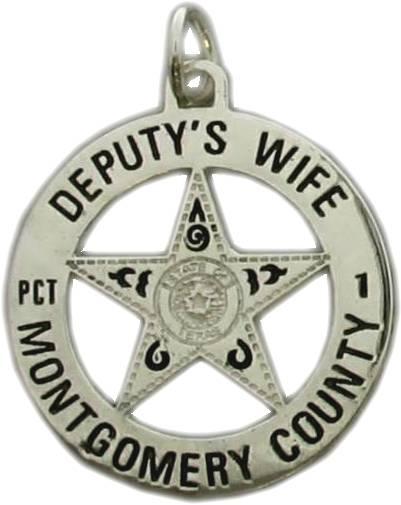 Montgomery County, Texas TX Constable Precinct 1 Deputy custom badge charm pendant in 14k white gold