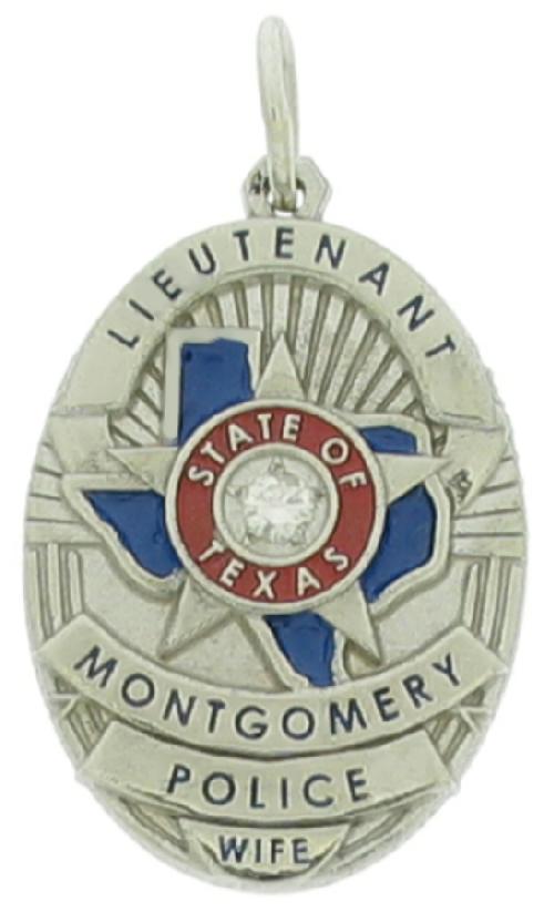 Custom Montgomery Police Lieutenant badge pendant