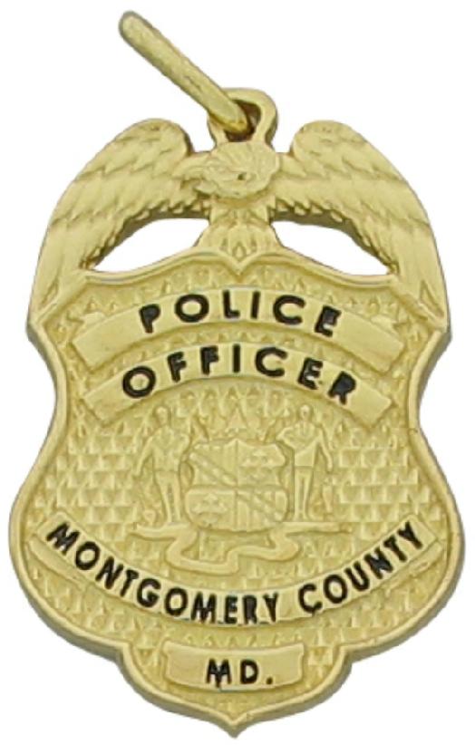 Custom Montgomery County, MD Police Officer badge pendant