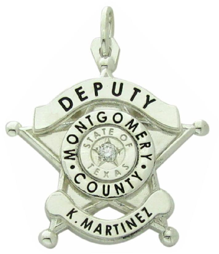 Custom Montgomery County Sheriff Deputy badge pendant