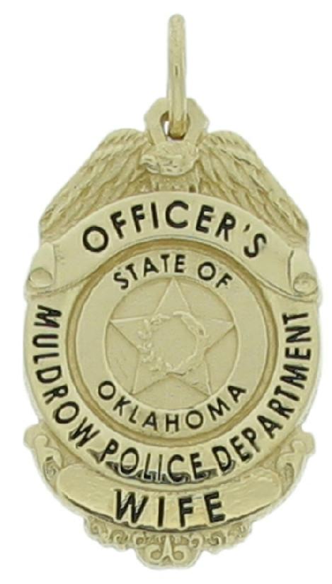 Custom Muldrow Police Officer badge pendant