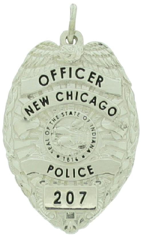 Custom New Chicago, Indiana IN Police Officer badge pendant