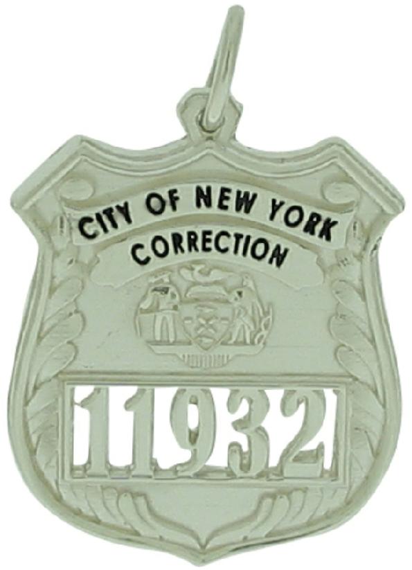 Custom NYC Corrections Officer badge pendant