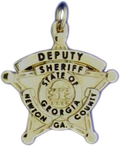 Newton, Georgia GA Sheriff's Deputy custom badge pendant charm in 14k yellow gold