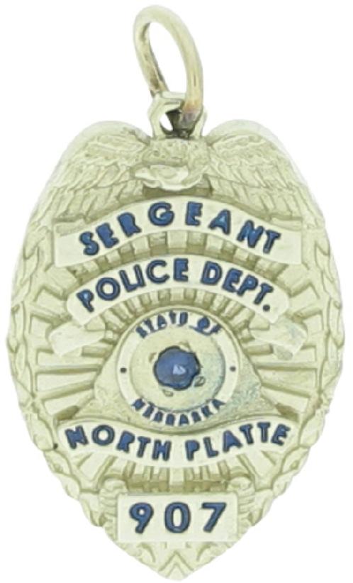 Custom North Platte, Nebraska NE Police Sergeant badge pendant