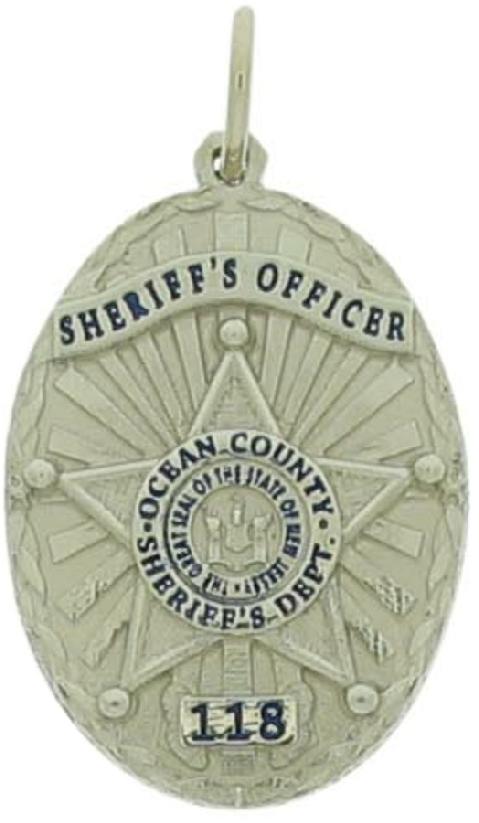 Custom Ocean County Sheriff Officer badge pendant