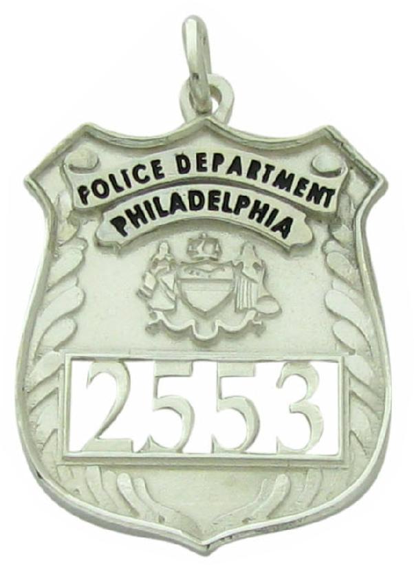 Custom Philadelphia Police Officer badge pendant
