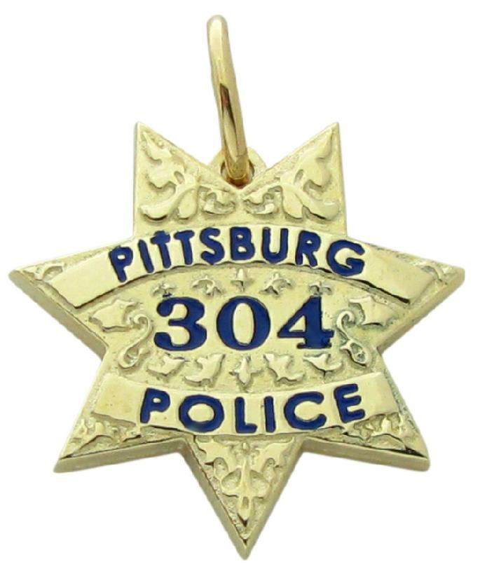 Custom Pittsburg Police Officer badge pendant