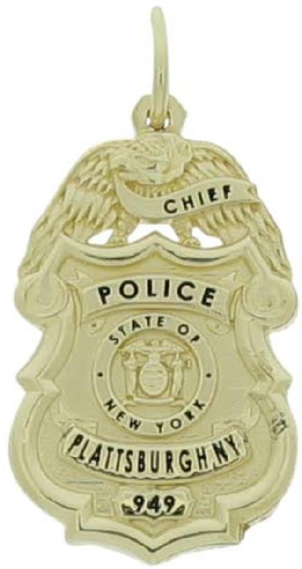 Custom Plattsburgh, NY Police Chief badge pendant