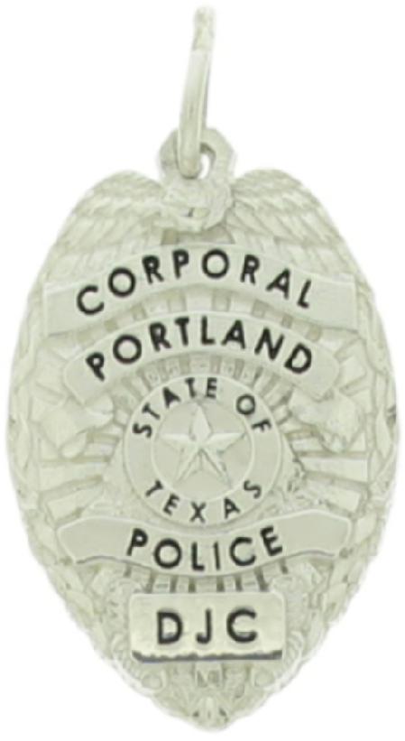 Custom Portland Police Corporal badge pendant