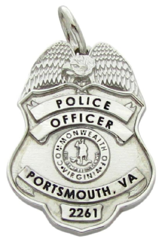Custom Portsmouth Police Officer badge pendant