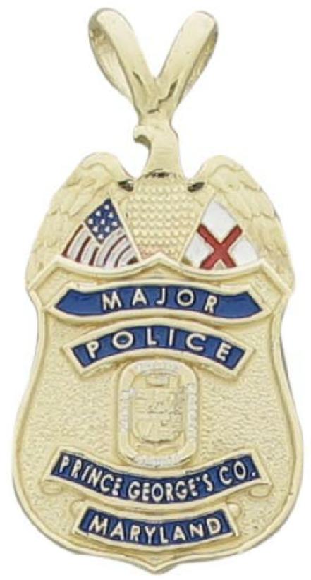 Custom Prince George's County Police Major badge pendant