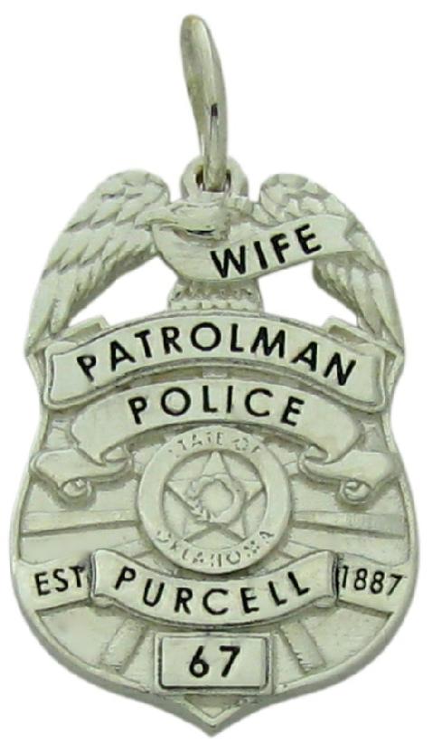 Custom Purcell Police Officer badge pendant