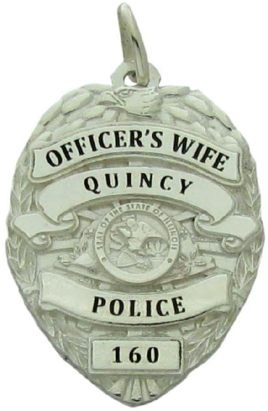Custom Quincy, IL Police Officer badge pendant