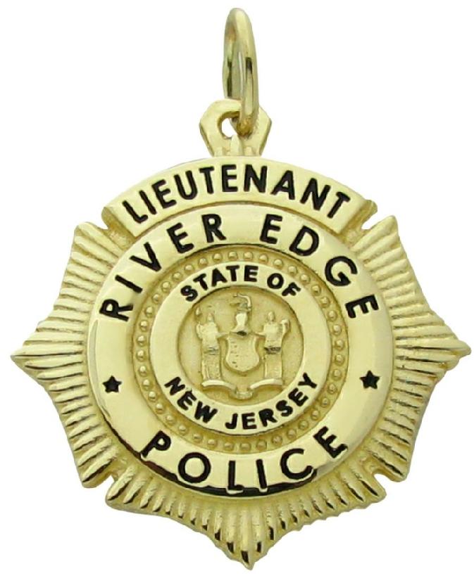 Custom River Edge, NJ Police Lieutenant badge pendant