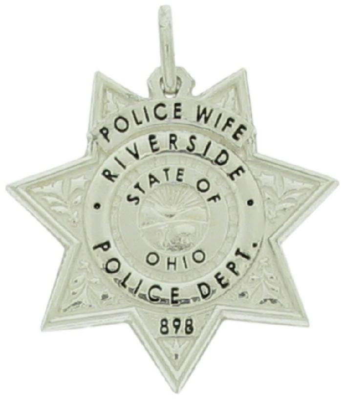 Custom Riverside Police Officer badge pendant