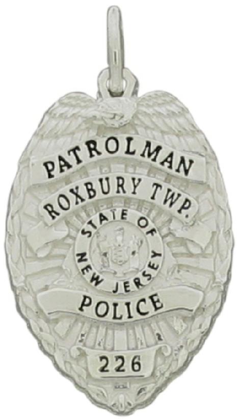 Custom Roxbury, NJ Twp Police Officer badge pendant