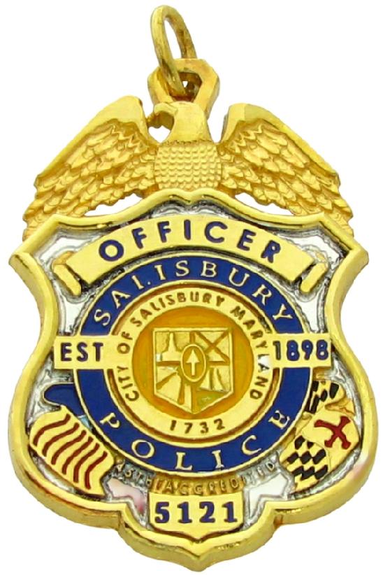 Custom Salisbury, MD Police Officer badge pendant
