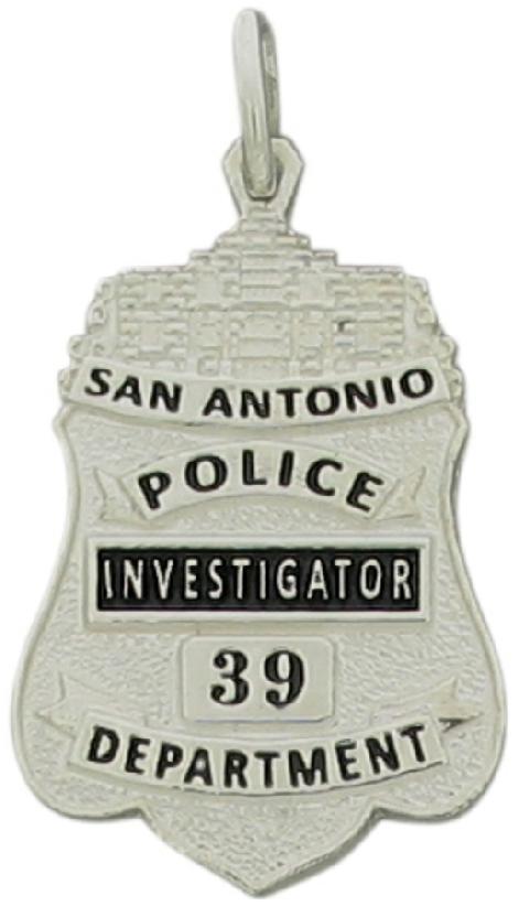 Custom San Antonio Police Investigator badge pendant