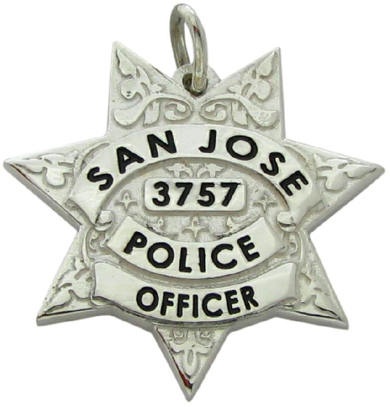 Custom San Jose, CA Police Officer badge pendant