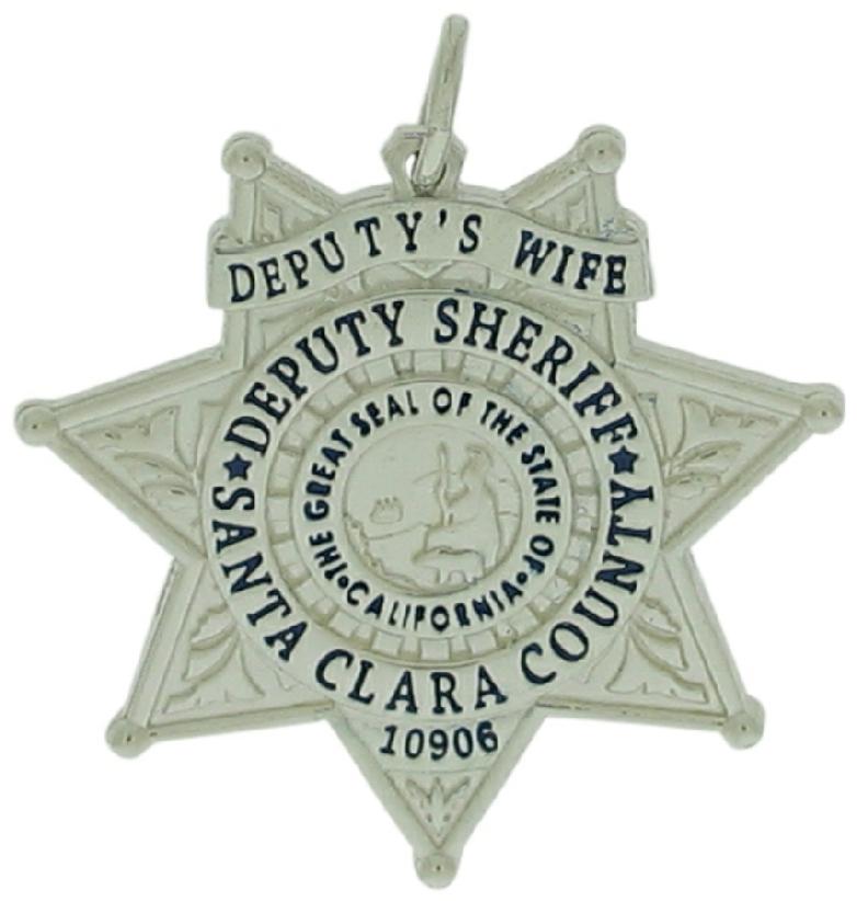 Custom Santa Clara, CA Sheriff Deputy badge pendant