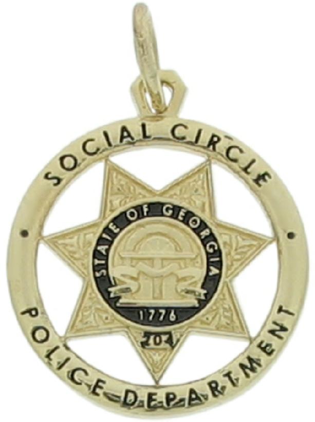 Custom Social Circle, GA Police Officer badge pendant