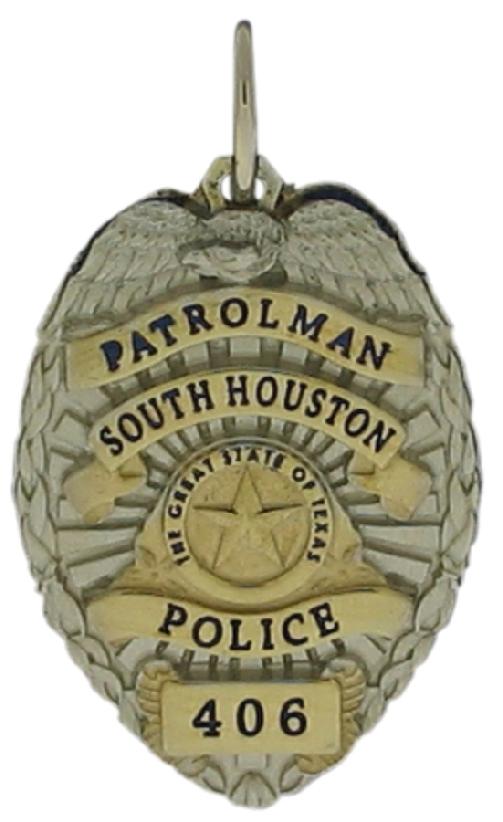 Custom South Houston Police Patrolman badge pendant
