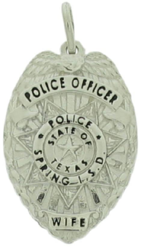 Custom Spring ISD Police Officer badge pendant
