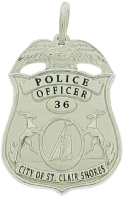 Custom City of St. Clair Shores, MI Police Officer badge pendant