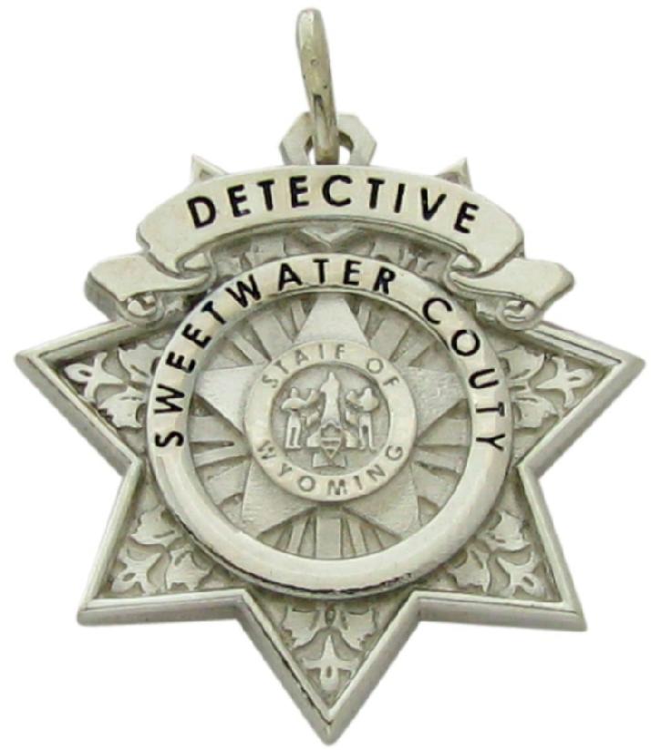 Custom Sweetwater, WY Detective badge pendant