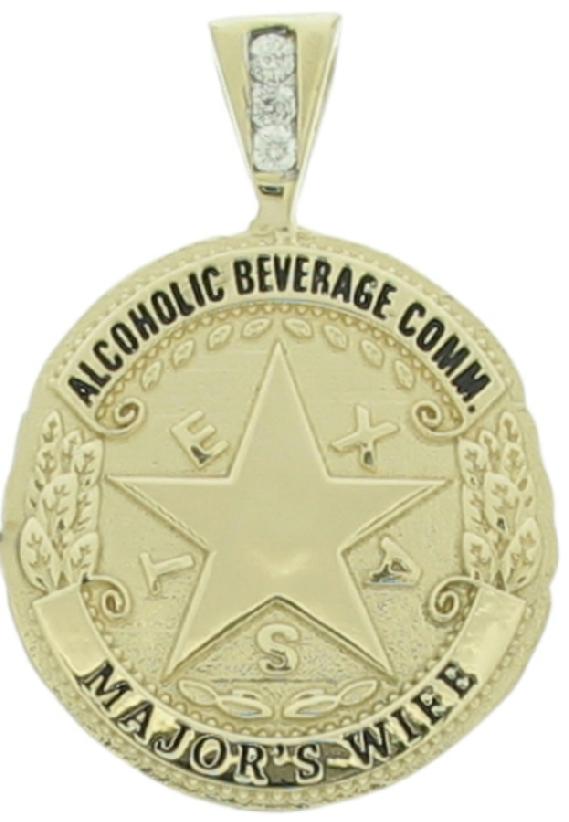 Custom Texas Alcoholic Beverage Commission TABC badge pendant