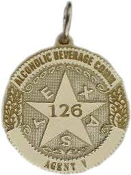 TABC Texas Alcoholic Beverage Commission Agent custom badge charm pendant in 14k yellow gold
