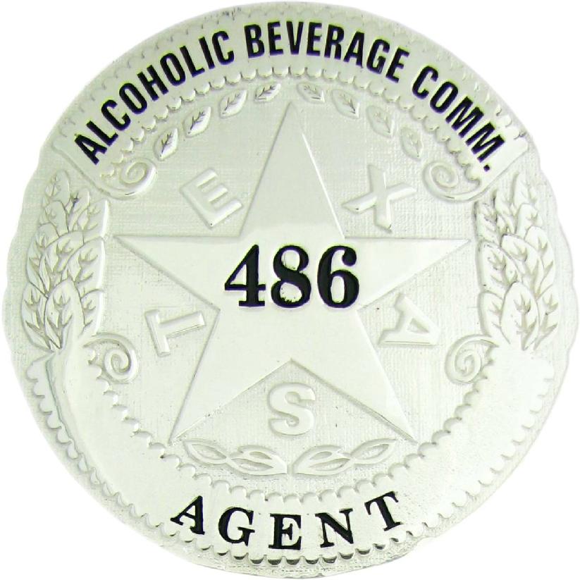 TABC Texas Alcoholic Beverage Commission Agent custom badge lapel pin in sterling silver