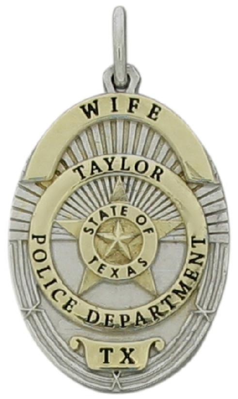 Custom Taylor Police Officer badge pendant