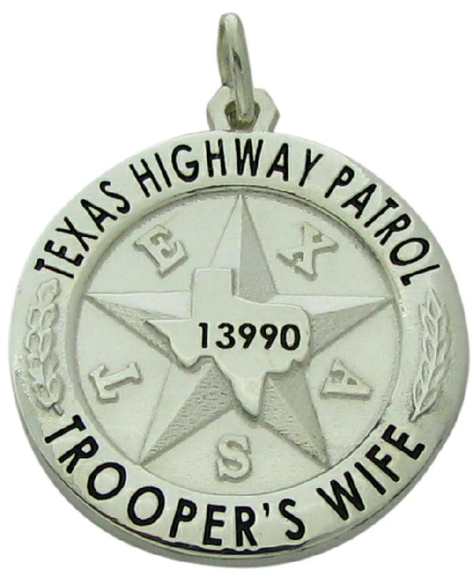 Custom Texas Highway Patrol badge pendant