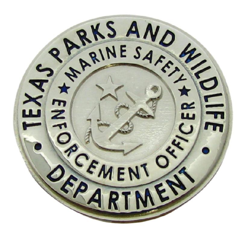 Custom Texas Parks & Wildlife Officer badge pendant
