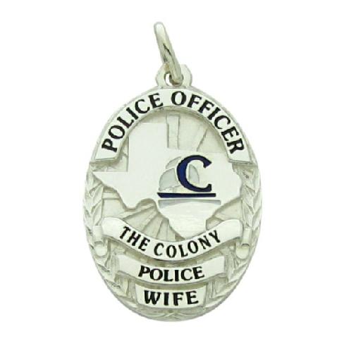 Custom The Colony Police Officer badge pendant