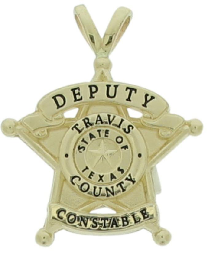 Custom Travis County Constable Deputy badge pendant