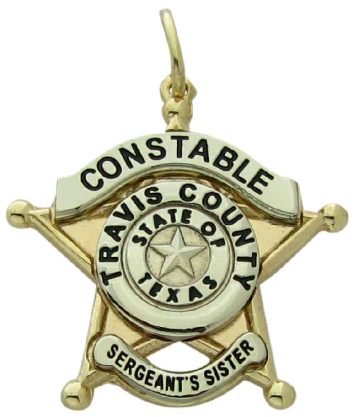 Custom Travis County Constable Sergeant badge pendant
