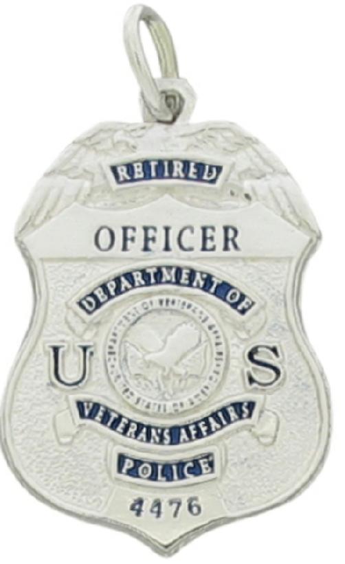 Custom US Department of Veterans Affairs Police Officer badge pendant