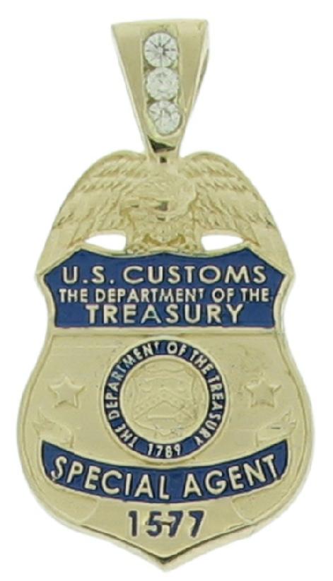 Custom US Customs Special Agent badge pendant