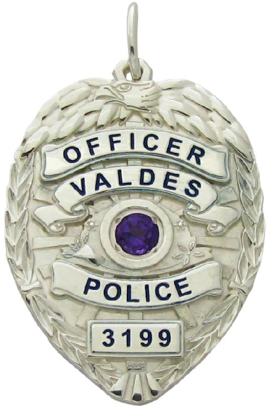 Custom Valdes, FL Police Officer badge pendant