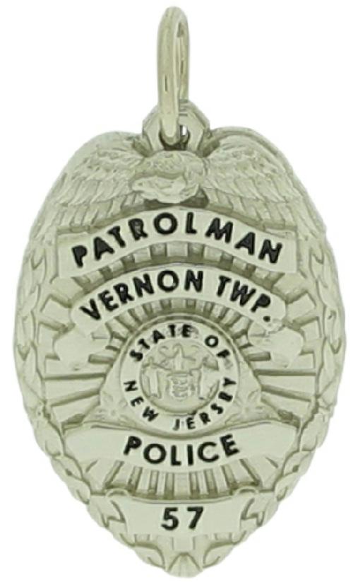 Custom Vernon Twp., NJ Police Patrolman badge pendant