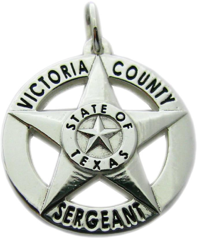 Victoria County, Texas TX Sheriff's Sergeant custom badge pendant in sterling silver