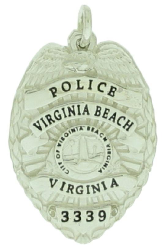 Custom Virginia Beach, VA Police Officer badge pendant