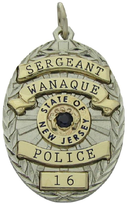 Custom Wanaque, NJ Police Sergeant badge pendant