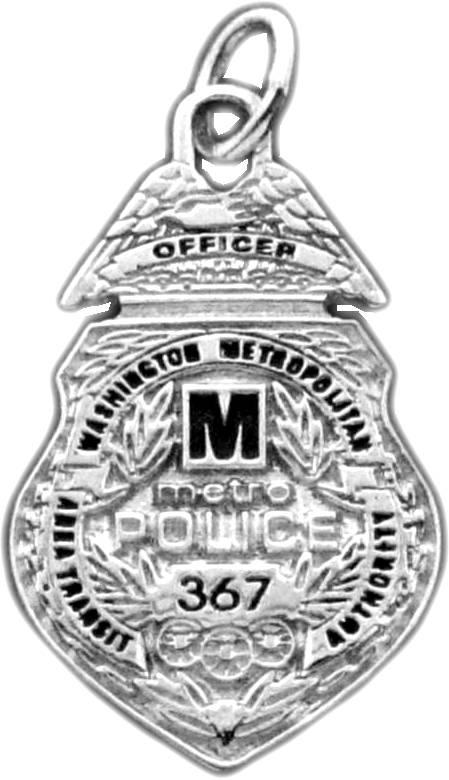 Washington, DC Metropolitan Area Transit Authority Police Officer custom badge charm pendant in sterling silver