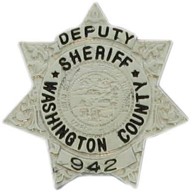 Washington County, Nebraska NE Sheriff's Deputy custom badge lapel pin in sterling silver