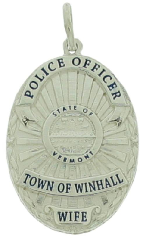 Custom Winhall, VT Police Officer badge pendant