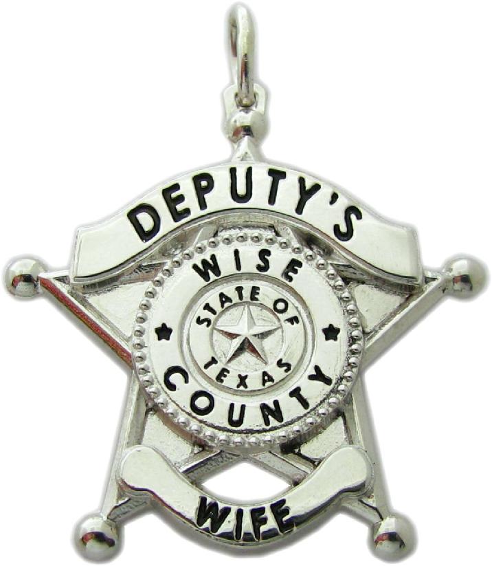 Wise County, Texas TX Sheriff's Deputy custom badge charm pendant in sterling silver